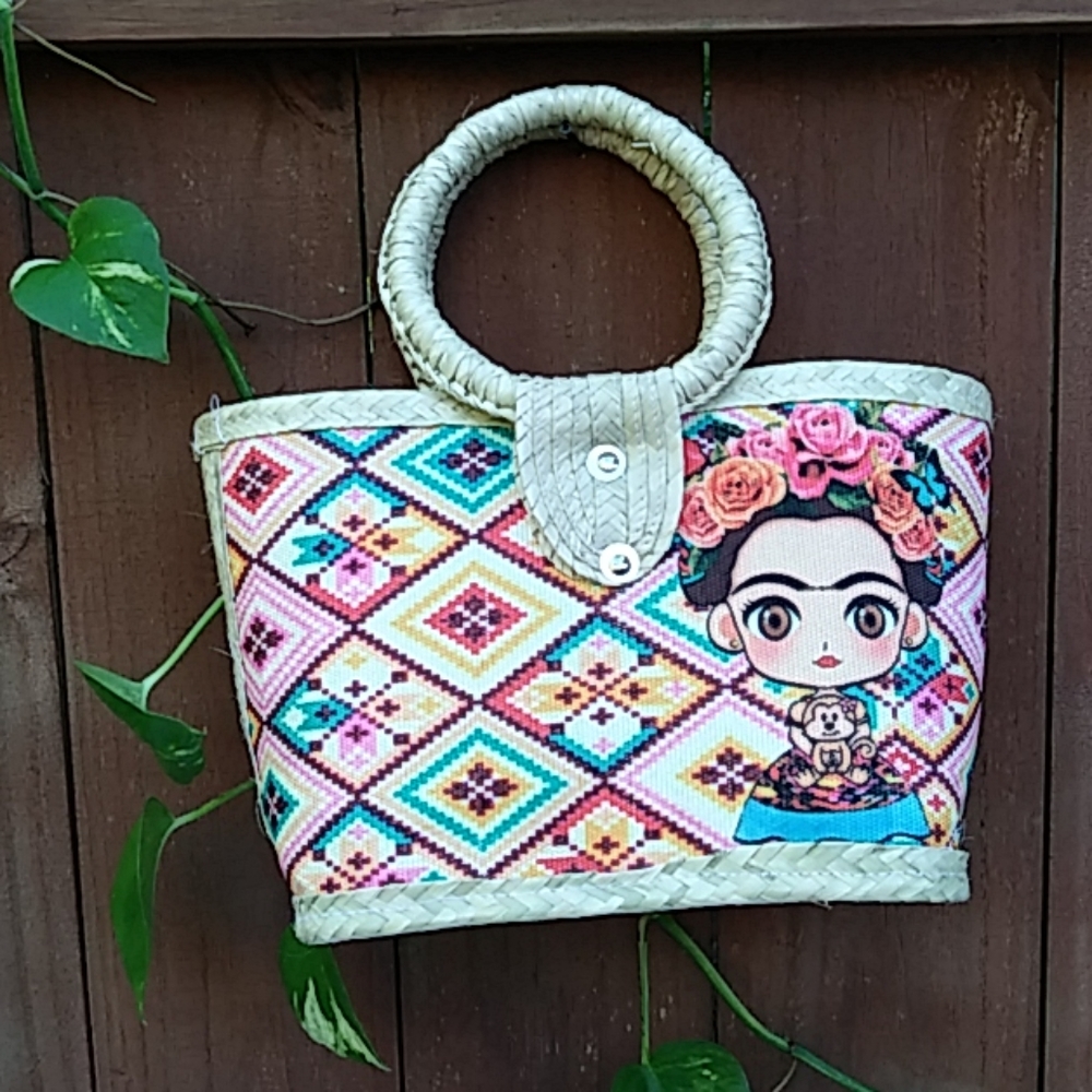 Frida Handmade Mini Palm Leaf Woven Handbag